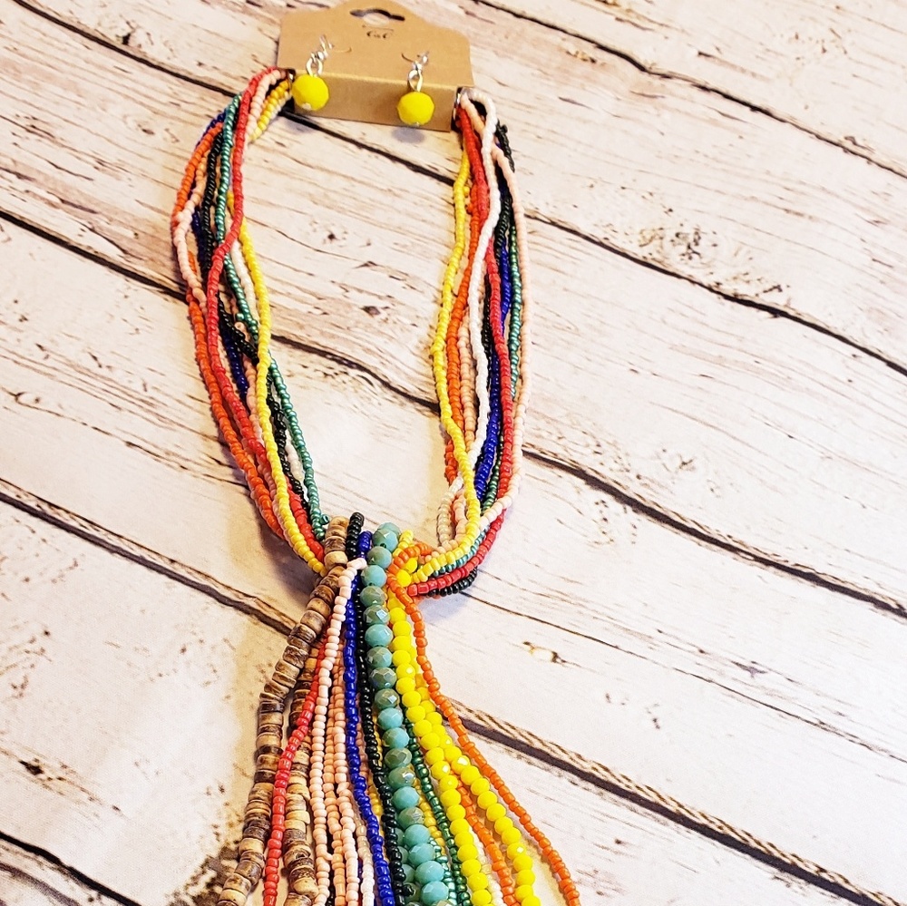 Boho Country Carnival Necklace & earring set